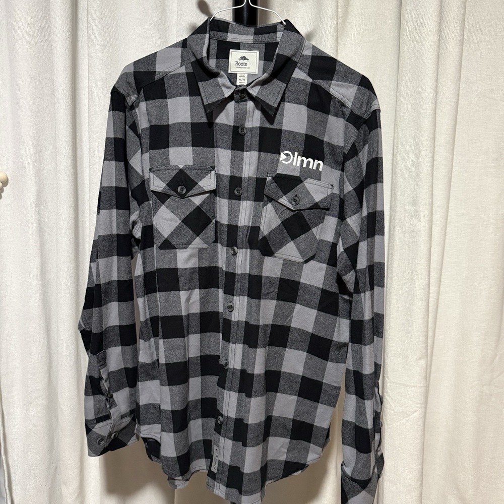 Roots73 Black/grey Flannel Men's XL With OLM Embrodiery - Picture 1 of 6